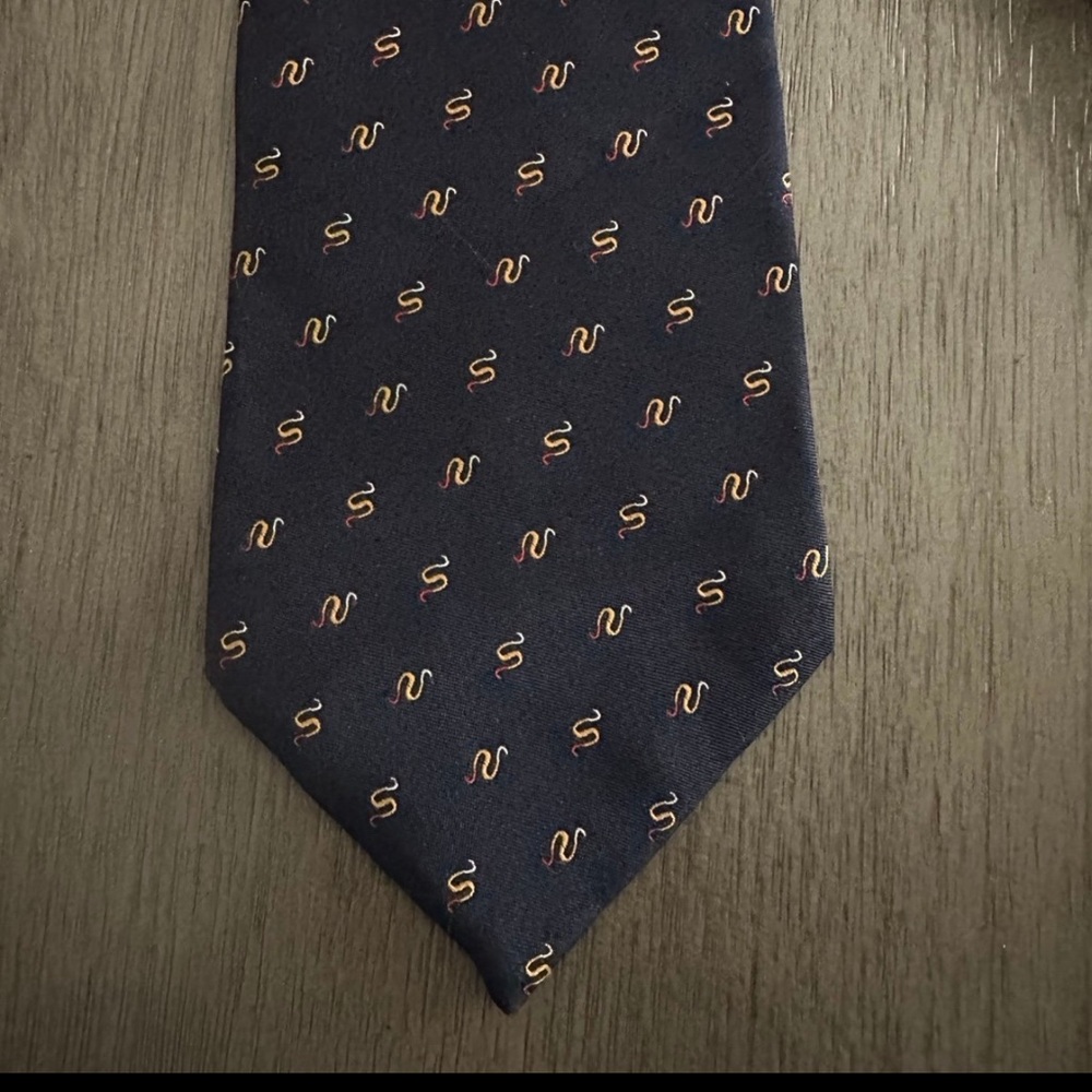 Men's Vintage Yves Saint Laurent tie Classic Navy with Multicolor Accents